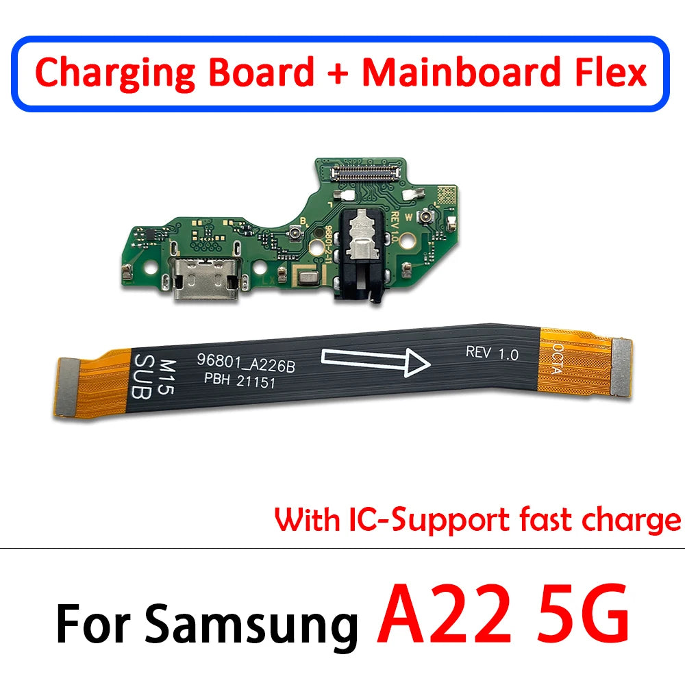 Flex Cable Carga USB para Samsung A22/A32/A42 (4G/5G) - Repuesto Conector Dock (Testado)