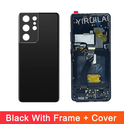 Pantalla Super OLED para Samsung S21 Ultra 5G pantalla LCD Digitalizador de pantalla táctil S21 Ultra con piezas de marco reemplazo LCD