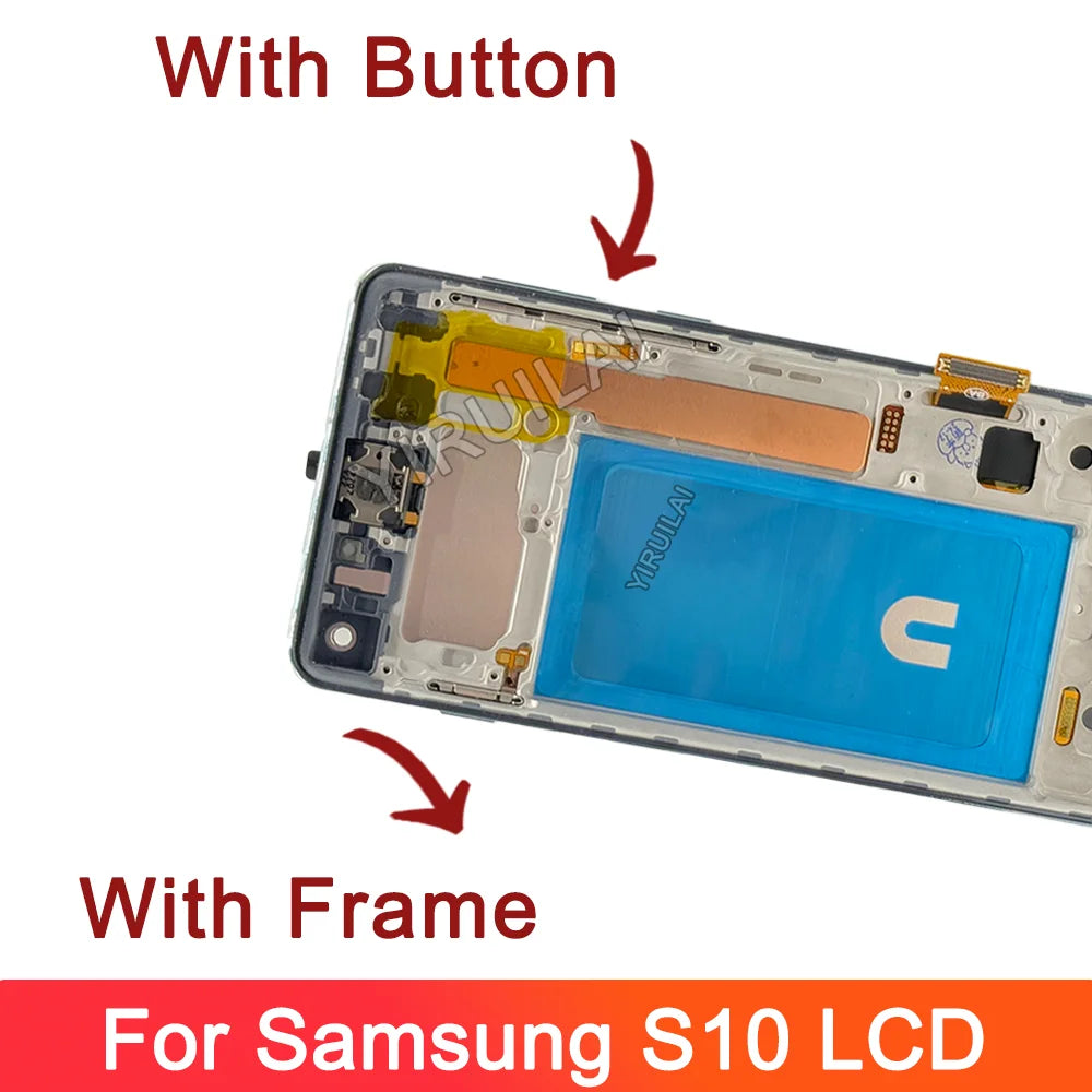 TFT probado S10 LCD para Samsung Galaxy S10 SM-G973F/DS G973U G973 LCD S10 pantalla LCD MONTAJE DE digitalizador con pantalla táctil reemplazo