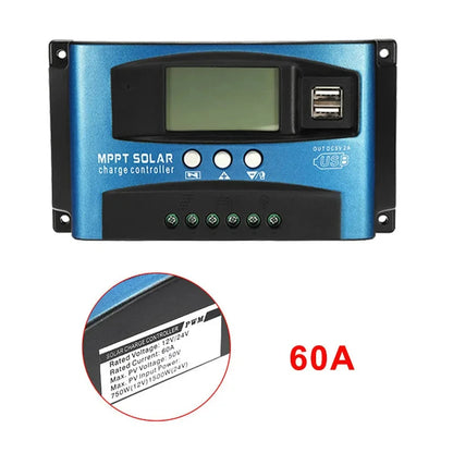 Controlador Carga Panel Solar 12V/24V PWM/MPPT 10A-30A Cargador Batería Auto Regulador USB 5V Max PV 50V
