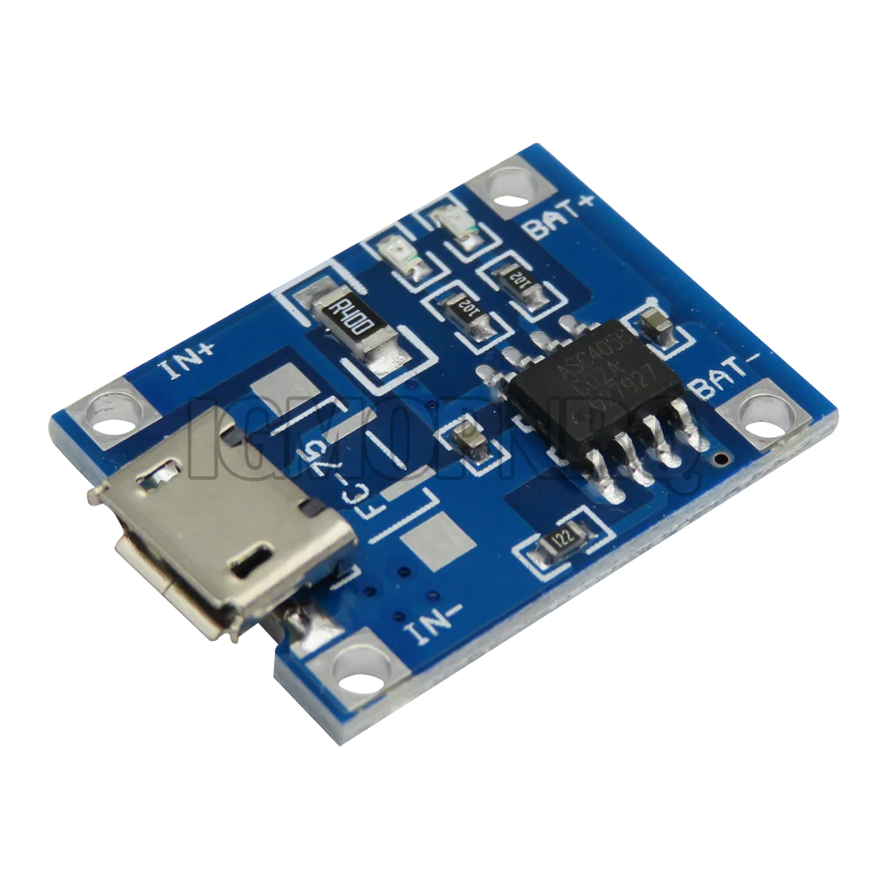 5pcs 5V Micro USB 1A 18650 TP4056 Lithium Battery Charging Board With Protection Charger Module 1A