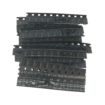 Kit Surtido Diodos Zener SMD (SOD-123/0805, SOD-323, 15 Valores: 3.3V-15V) - Pack 150 Piezas