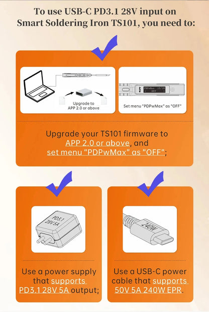 Original TS101 Soldering Iron Electric 65W LCD Temperature Adjustable Programming New TS100 Soldering Iron Upgrade