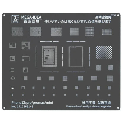 QIANLI MEGA-IDEA Black BGA Reballing Stencil Multifunction Universal Net for iPhone 6-16 Pro Max Planting Tin Steel Mesh tools