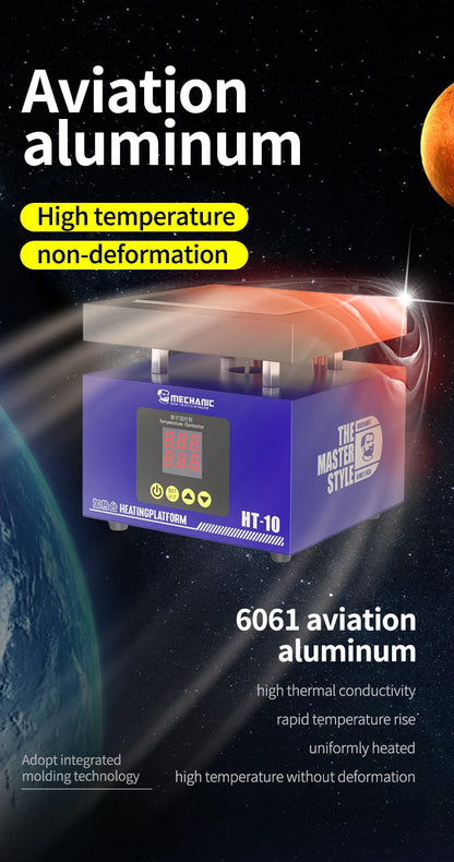 Heating Table MECHANIC HT-10 Smart CNC Constant Temperature Heat Iron Double Digital Display for PCB BGA Preheating Repair Tools