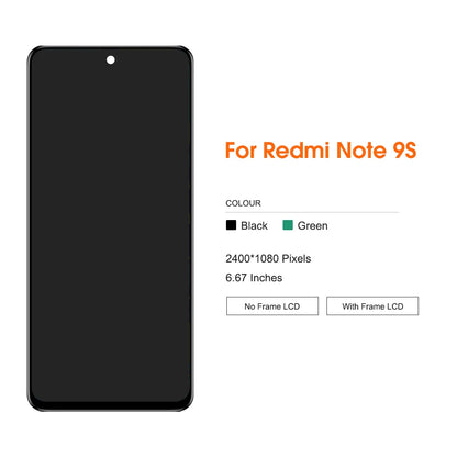 Screen for Xiaomi Redmi Note 9S Lcd Display Digital Touch Screen for Redmi Note 9pro M2003J6B2G M2003J6A1G Display Replacement
