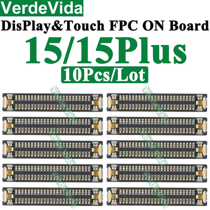 Conector FPC Táctil / Pantalla LCD en Placa Base para iPhone X/XS/XR/11/12/13/14/15/16 Pro Max/Plus (10 Unidades)
