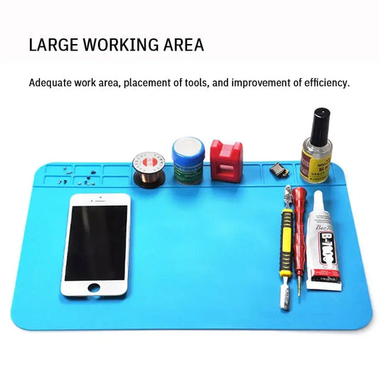 Alfombrilla Silicona Impermeable para Reparación Placa Base Equipo Electrónico (Antideslizante, Aislamiento Térmico, Posicionamiento Componentes)