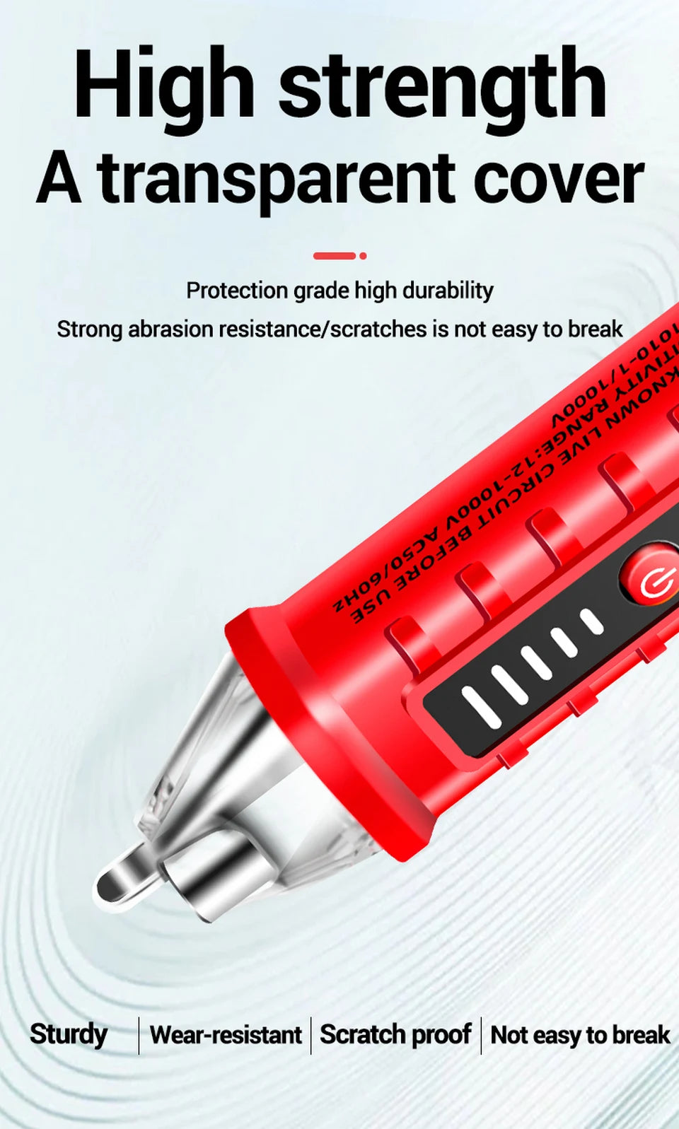 Lápiz Detector Voltaje AC Sin Contacto ANENG VD802 (12V-1000V) Indicador Eléctrico LED