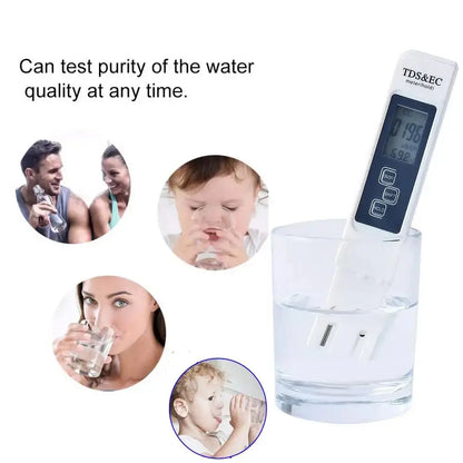 Medidor Digital Calidad Agua TDS/EC Multifuncional (Rango 0-9990 ppm) Pureza/Temperatura (1 Unidad, Blanco)
