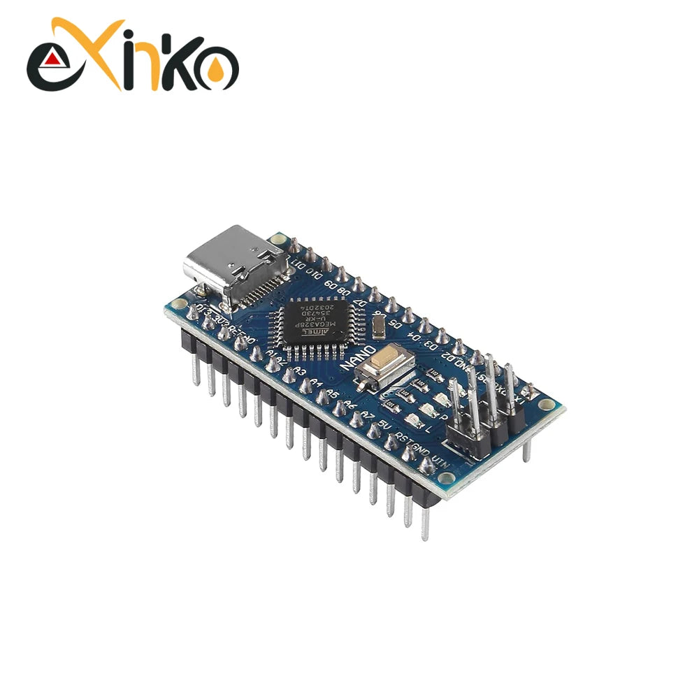Placa Nano 3.0 (ATMEGA328P, 16MHz, CH340) con Bootloader (Puerto Mini/Tipo C/Micro USB) para Arduino (1-10 Unidades)