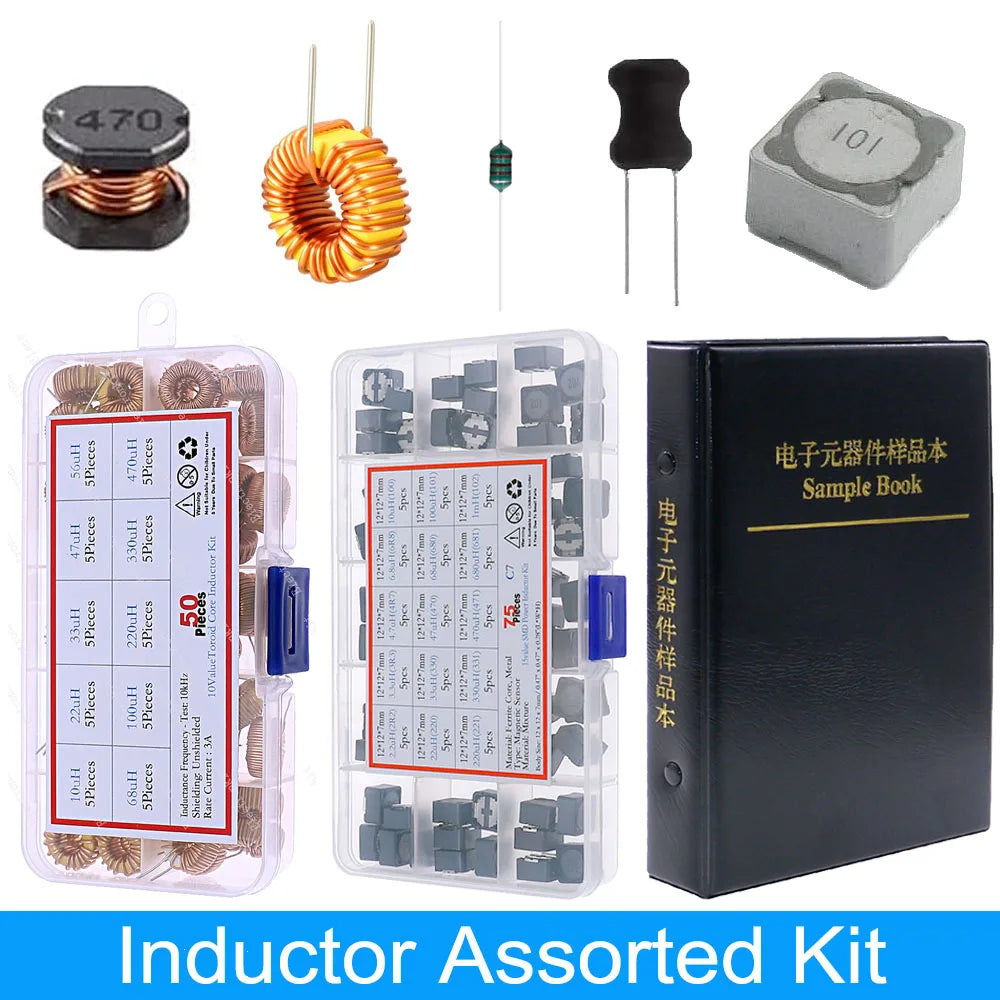 Kit Surtido Inductores SMD/DIP - Varios Valores (2.2uH a 100mH) (Versión 1)