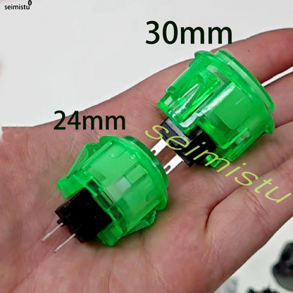 Botón Pulsador Transparente (24mm/30mm) Copia Sanwa OBS-C para Consola Videojuegos/Hitbox/Arcade PC Neo Geo (10 Unidades)