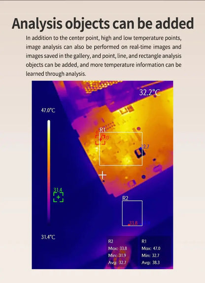 Termógrafo UNI-T UTi260M para Smartphone (Tipo C) - Cámara Térmica Infrarroja Tuberías/Circuitos PCB (No iPhone)