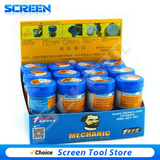Pasta de Soldar Estaño MECHANIC XG Series (183°C) Flux Ecológico para Reparación Móvil IC/CPU/BGA/SMD