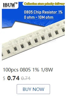Capacitor Cerámico Multicapa Chip SMD 0805 (0.5pF-22uF) - Pack 100 Unidades (Valores Surtidos)