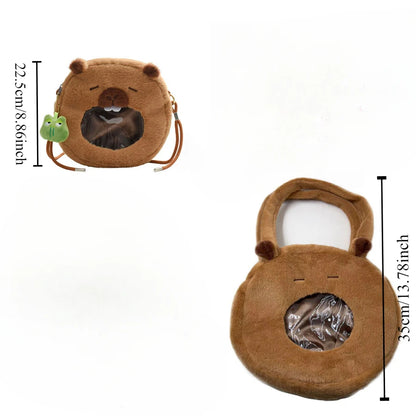 Mochila Peluche Capibara Kawaii Bolso Hombro/Mini Morral Muñeco Peludo Regalo