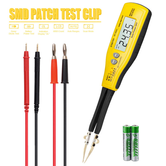 Medidor Capacitancia Digital BT-990C - Tester SMD Diodo/Resistencia (Tipo Pinza) + Puntas Repuesto