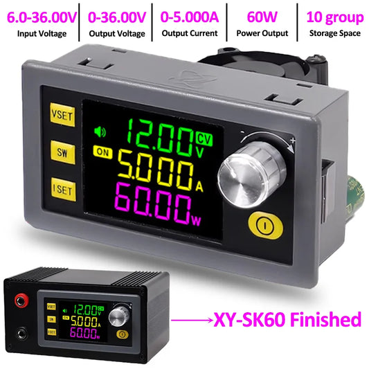 Módulo Fuente Laboratorio Regulada Ajustable DC-DC Buck-Boost 0-36V 5A/6A 60W/120W