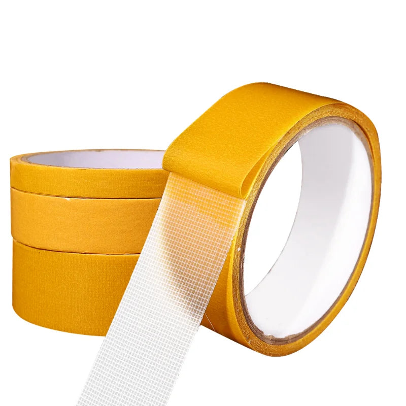 Cinta Adhesiva Doble Cara Transparente Fibra Rejilla Alta Viscosidad (Rollo 5 Metros)
