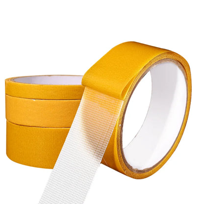 Cinta Adhesiva Doble Cara Transparente Fibra Rejilla Alta Viscosidad (Rollo 5 Metros)