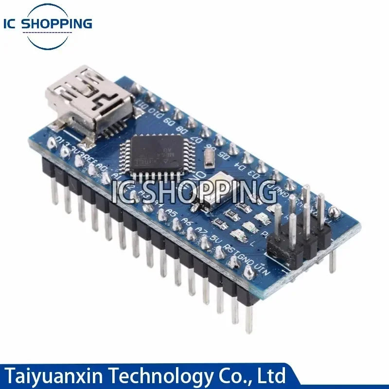 Placa Microcontrolador Mini Nano V3.0 (ATmega328P/168P, 16MHz, CH340) para Arduino