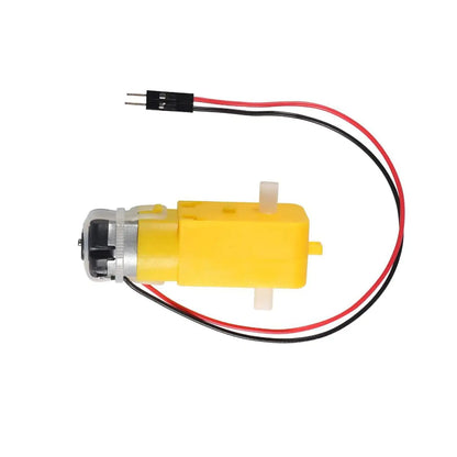 Kit Motor DC 3-6V con Caja Cambios Doble Eje (200RPM, Ratio 1:48) y Rueda Neumático para Robot Auto Inteligente Arduino DIY (4 Sets)