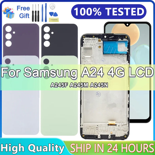 Pantalla de prueba TFT A24, para Samsung Galaxy A24 4G pantalla LCD SM-A245F reemplazo de pantalla táctil para pantalla Samsung A24 con marco