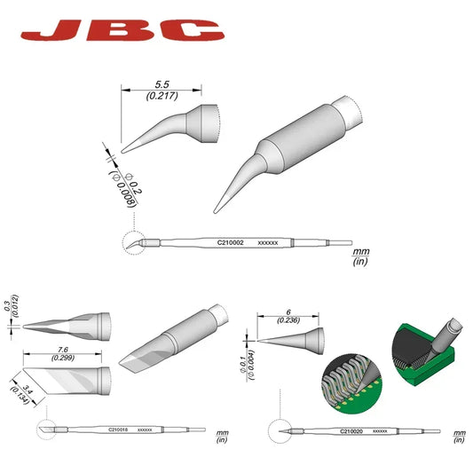 Original JBC C210 Soldering Iron Head C210018H C210002H C210020H Universal C210 Soldering Station Mobile Phone PCB Repair Tool