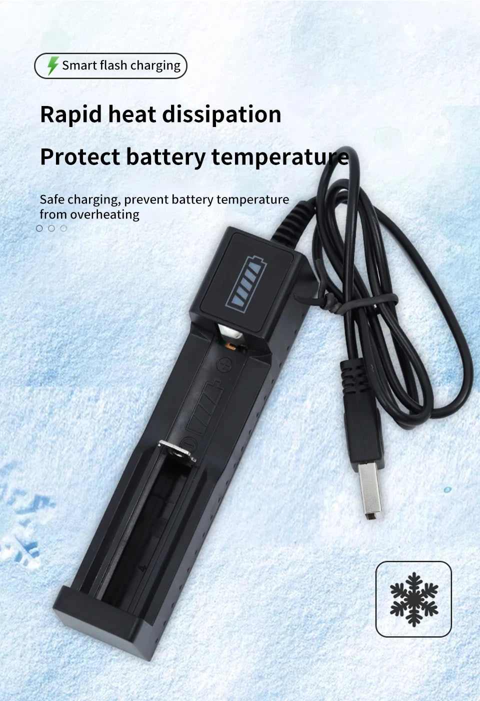 Cargador USB Baterías Litio Recargables 18650 (1/2/4 Ranuras, 3.7V) para 16340/14500/18650