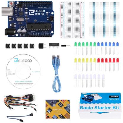 Kit Inicio Básico ELEGOO UNO Project con Tutorial y Placa UNO R3 compatible Arduino IDE (Kit Electrónico DIY)
