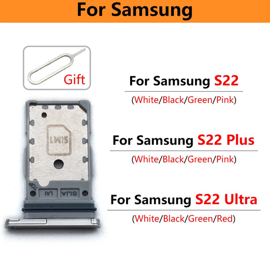 Bandeja Porta SIM/SD Card para Samsung S22 / S22 Plus / S22 Ultra - Repuesto Adaptador + Pin