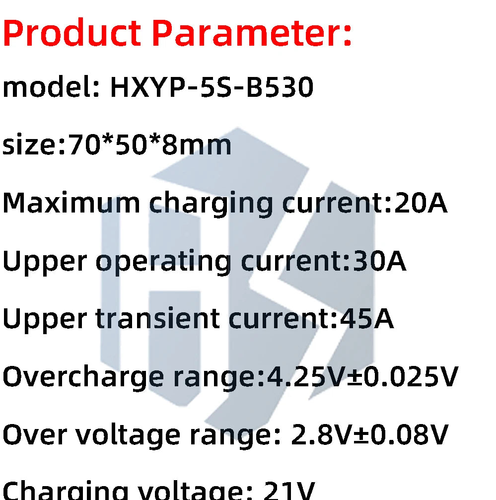 5S 18V 21V 30A 45A BMS Lithium Battery Charging Protection Board With NTC Resistors With Balance And NTC Temperature Protection