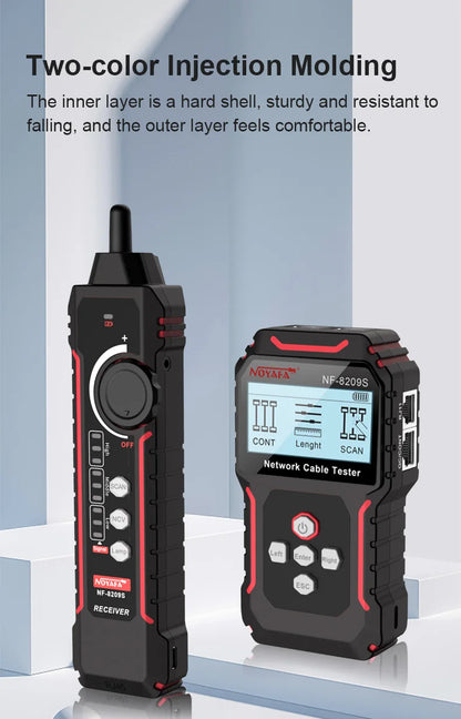 Rastreador Cable Red Noyafa NF-8209S - Tester LAN (Mide Longitud, Wiremap) con Display LCD