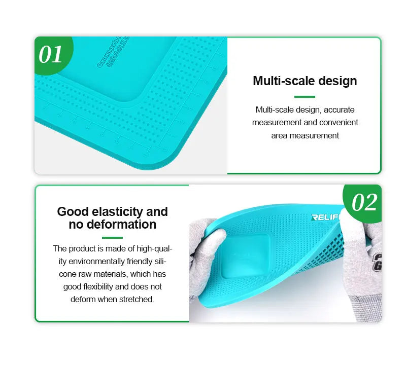 Almohadilla Silicona Antideslizante Profesional Relife RL-004DM para Reparación (Compatible Múltiples Dispositivos, Protección Cámara)