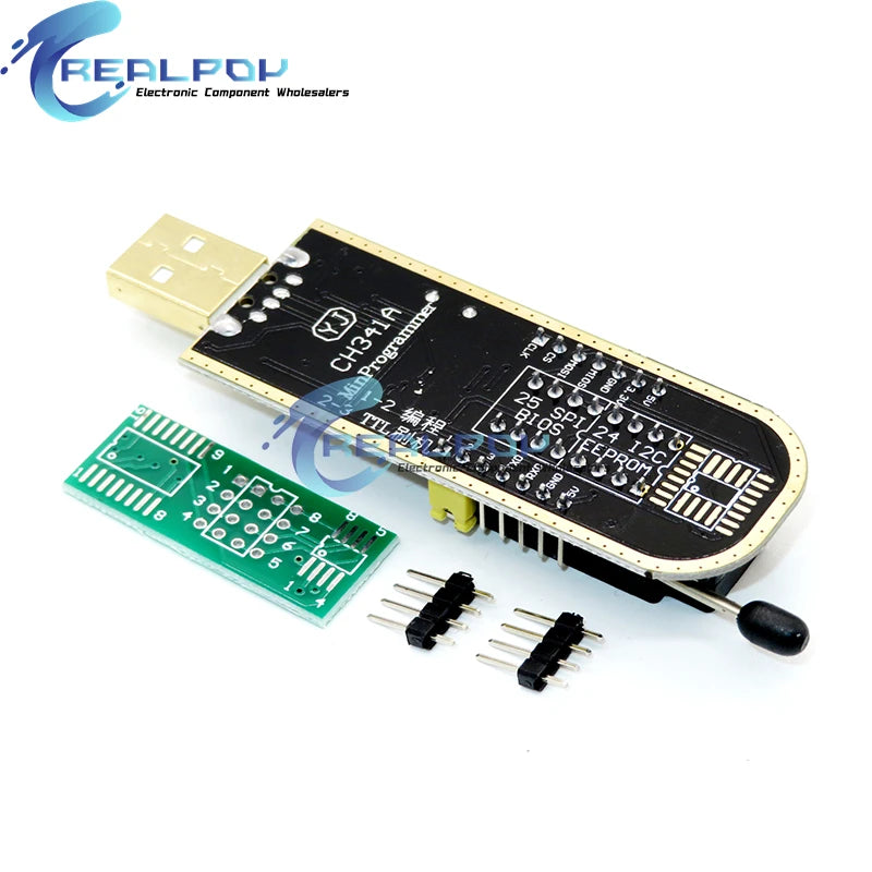 Kit Programador USB CH341A/CH341B 24/25 Series EEPROM Flash BIOS + Clip Test SOP8/SOP16/SOIC8/SOIC16 Clamp