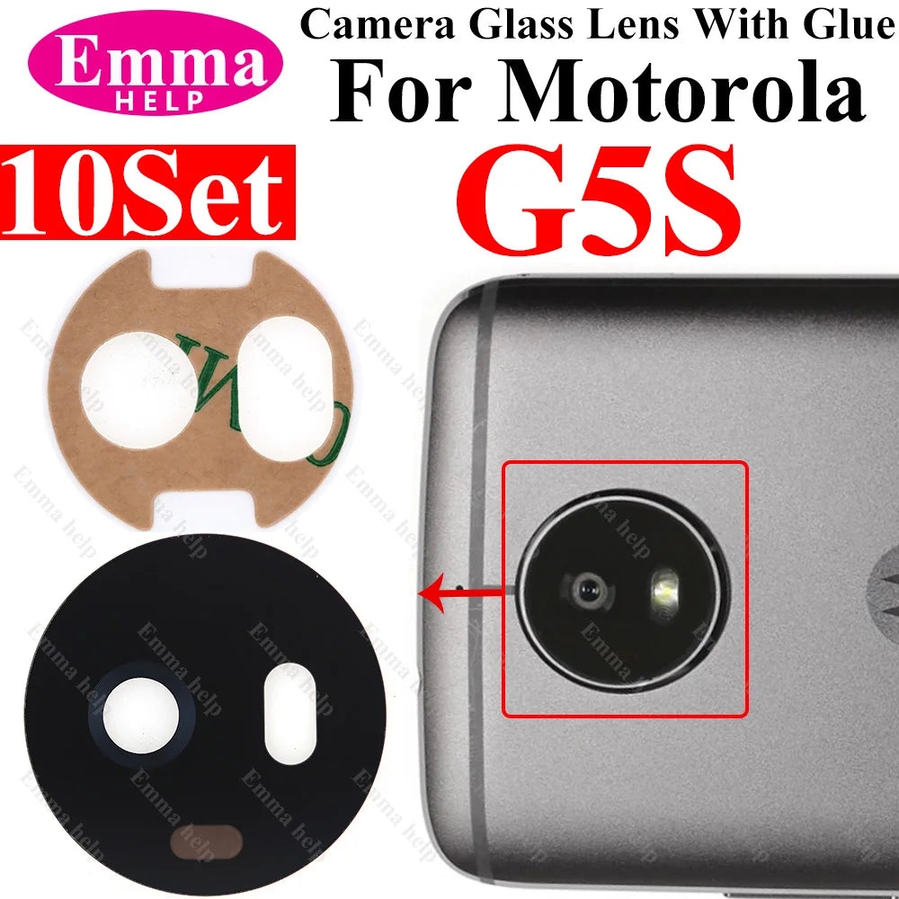 10set A+ Back Camera Glass Lens for Motorola Moto G9 G8 G7 G6 G5 Plus Play Power Rear Camera Lens