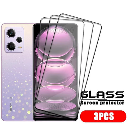 4PCS For Redmi Note 12 Pro 5G Glass Xiaomi Redmi Note 12 Pro Tempered Glass Full Cover Glue Screen Protector Redmi Note 12 Pro
