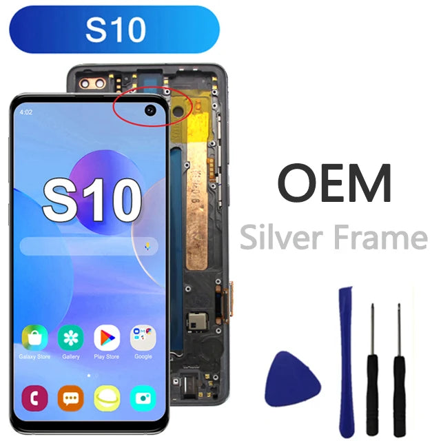 Pantalla LCD Super AMOLED para Samsung Galaxy S10 S10 Puls, montaje de digitalizador con pantalla táctil para Samsung S10 + G973F G975F