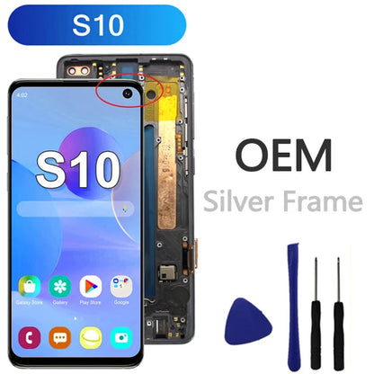 Pantalla LCD Super AMOLED para Samsung Galaxy S10 S10 Puls, montaje de digitalizador con pantalla táctil para Samsung S10 + G973F G975F