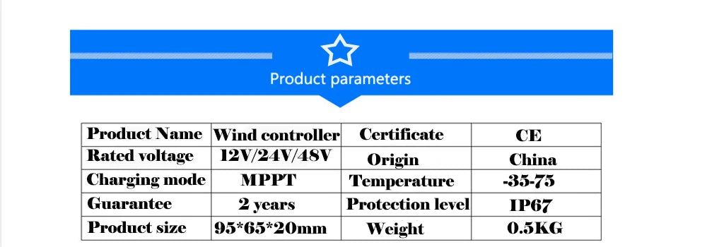 Controlador Carga Eólica MPPT 10A-40A 12V/24V/48V Auto Generador Turbina Impermeable Regulador Rectificador (1000W-5000W)