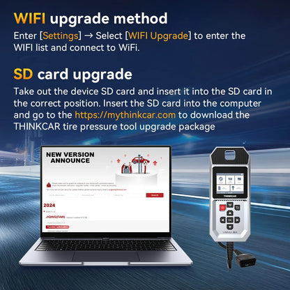 Herramienta Diagnóstico TPMS Thinkcar VENU 90 (315/433MHz) - Activación/Programación Sensores Presión Neumáticos