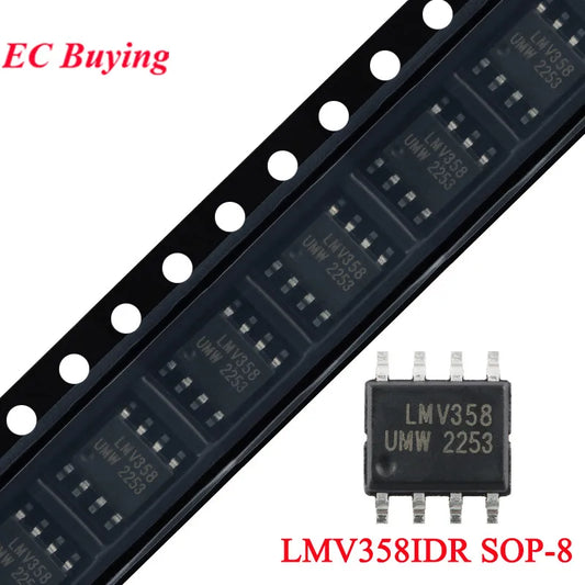 Lote 10/20 Pcs Amplificador Operacional Dual Bajo Consumo Rail-to-Rail LMV358IDR (LMV358) SOP-8