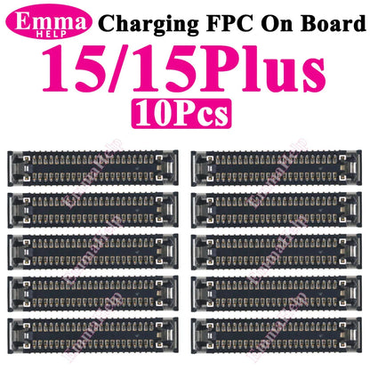 Conector FPC Dock Carga USB en Placa Lógica para iPhone 11-16 Pro Max/Plus/Mini/XS Max (Original, 10 Unidades)