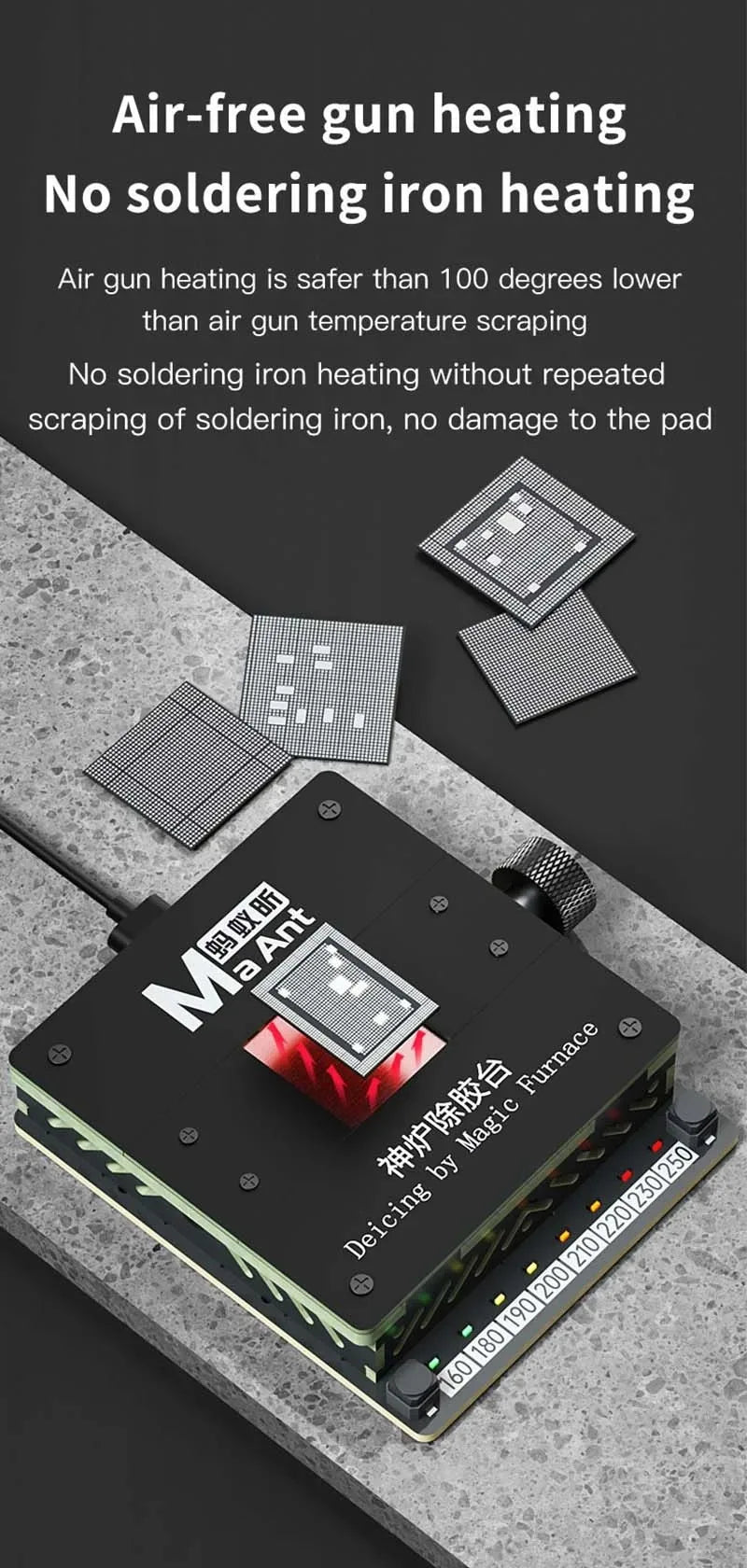 MaAnt SL-2 Preheating Platform Constant Temperature BGA glue removing station for iPhone Android CPU NAND flash IC Chips Repair
