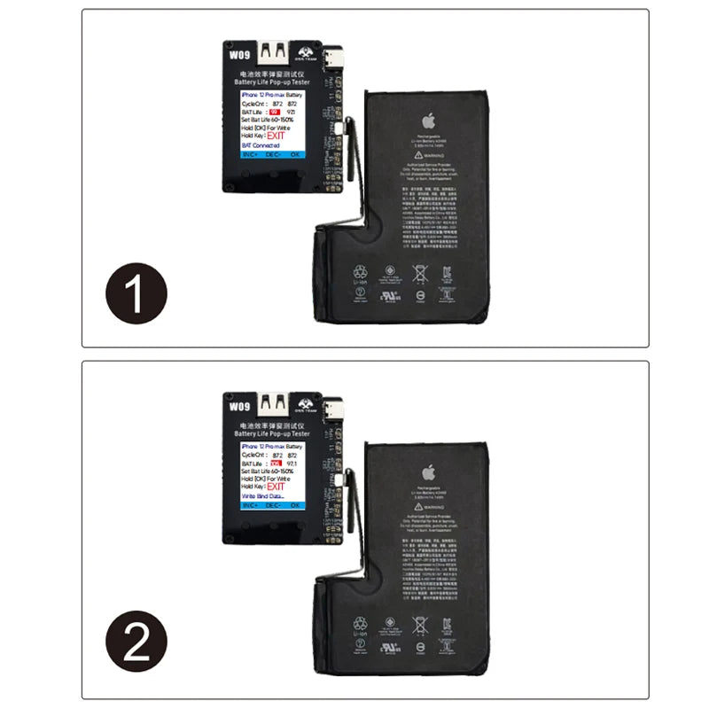 OSS W09 Pro RELIFE XA2 Pro Battery Programmer for iphone 11 12 13mini 14 15Pro Max Battery Health Changed to 100% Pop-up Repair