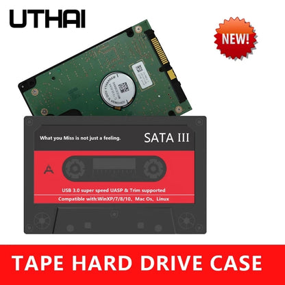 Carcasa Externa UTHAI T46 USB 3.0 SATA (5Gbps, UASP) para Disco Duro HDD/SSD 2.5" Cinta para PC/Notebook