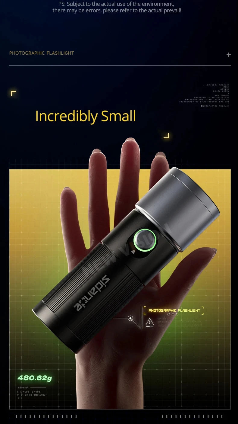 Linterna Proyector LED Sidande Photoolex (10W, 4 Colores) con Batería 8400mAh y Rosca 1/4"