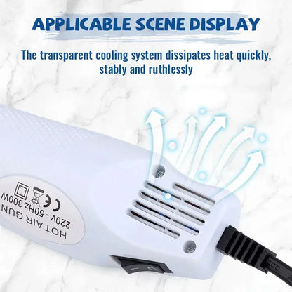 Mini Pistola Aire Caliente Eléctrica para Soldadura/Termoretráctil/Wrap Coche/Manualidades DIY (220V)