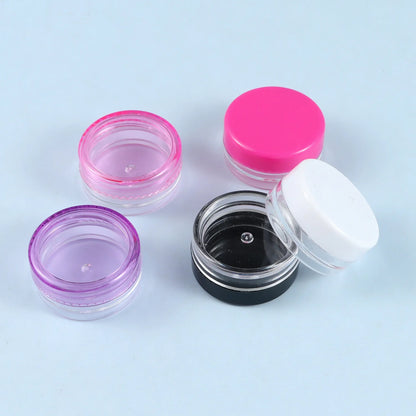 Mini Caja Plástico Redonda Translúcida para Almacenamiento Embalaje Joyería (3x1.5cm, A Prueba Polvo, Durable) (Lote 10 Unidades)